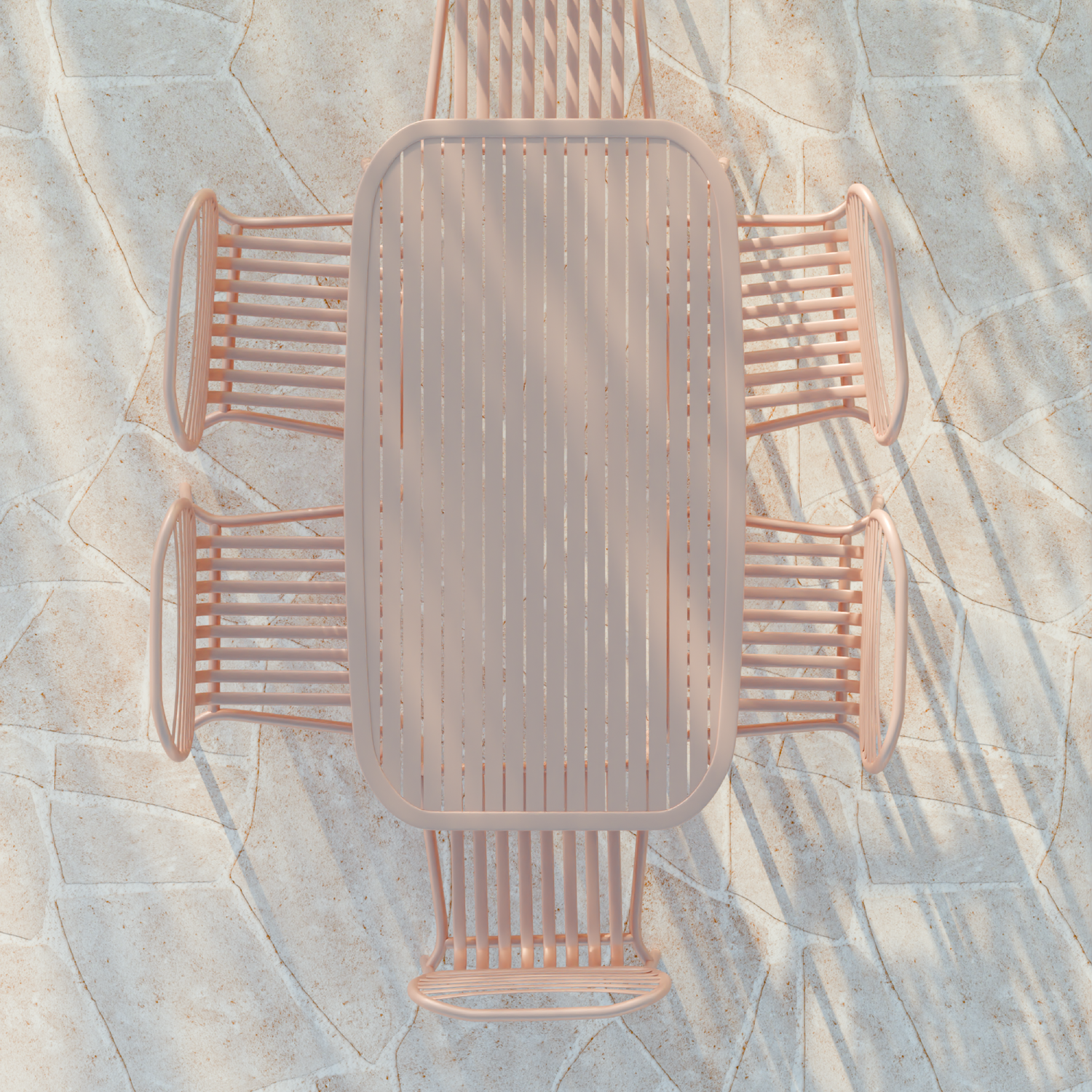 Clover Outdoor Dining Table - Pink Clay