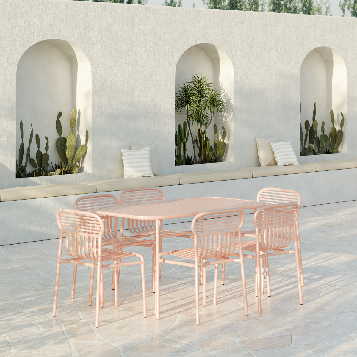 Clover Outdoor Dining Table - Pink Clay